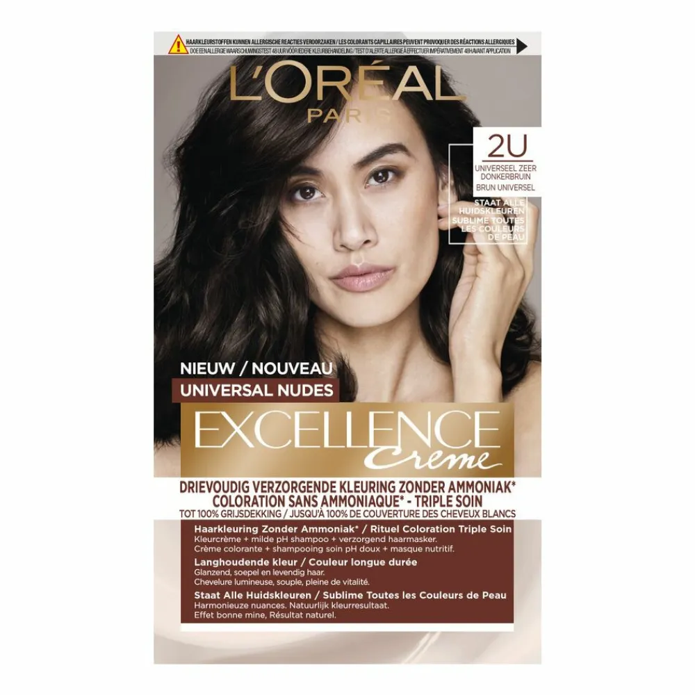 LOréal L'Oréal Excellence Crème Universal Nudes Permanente Haarkleuring 2U Universeel Zeer Donkerbruin