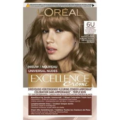 LOréal L'Oréal Excellence Crème Universal Nudes Permanente Haarkleuring 6U Universeel Donkerblond