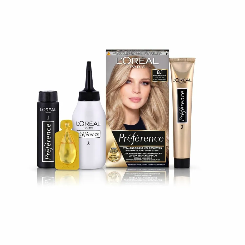 LOréal L'Oréal Préférence Cool Blondes Permanente Haarkleuring 8.1 Licht Asblond