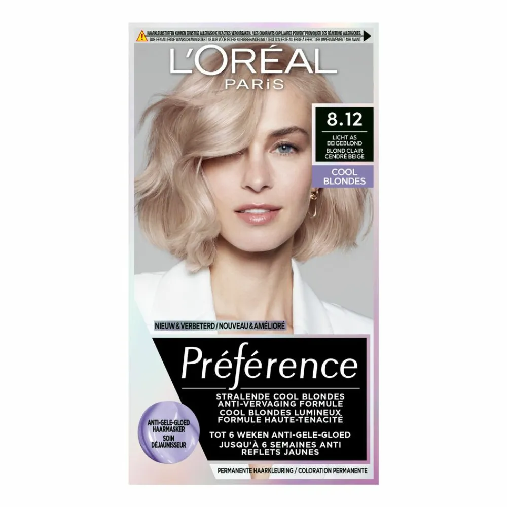 LOréal L'Oréal Préférence Cool Blondes Permanente Haarkleuring 8.12 Licht As Beigeblond