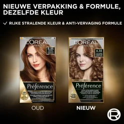 LOréal L'Oréal Préférence Permanente Haarkleuring 6.35 Donker Goud Mahonieblond