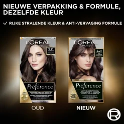 LOréal L'Oréal Préférence Permanente Haarkleuring 5.21 Koel Lichtbruin