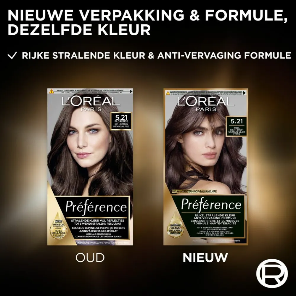 LOréal L'Oréal Préférence Permanente Haarkleuring 5.21 Koel Lichtbruin