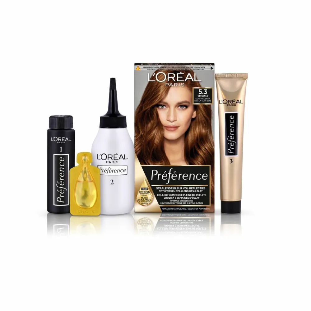 LOréal L'Oréal Préférence Permanente Haarkleuring 5.3 Licht Goudbruin