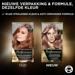 LOréal L'Oréal Préférence Permanente Haarkleuring 7.23 Rosegoud Blond