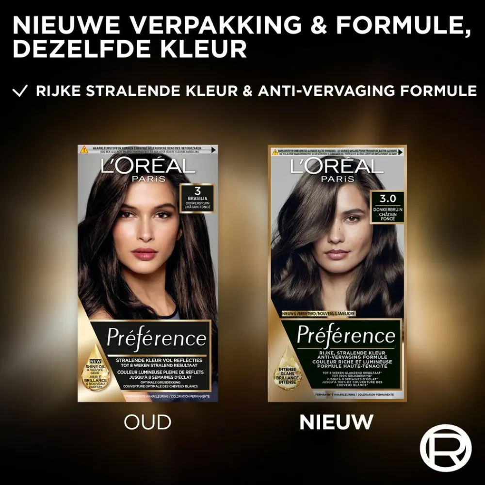 LOréal L'Oréal Préférence Permanente Haarkleuring 3.0 Donkerbruin