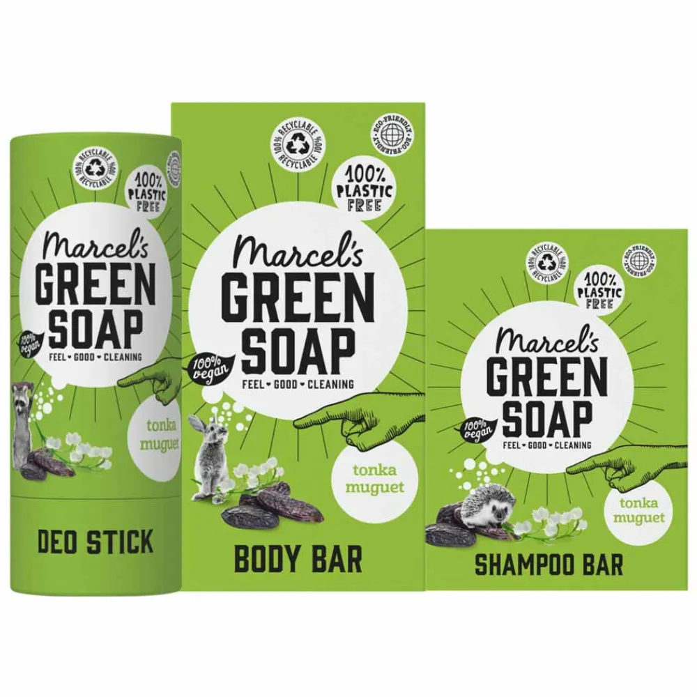 Marcels Green Soap Marcel's Green Soap Plastic Vrije Verzorging Tonka & Muguet Pakket
