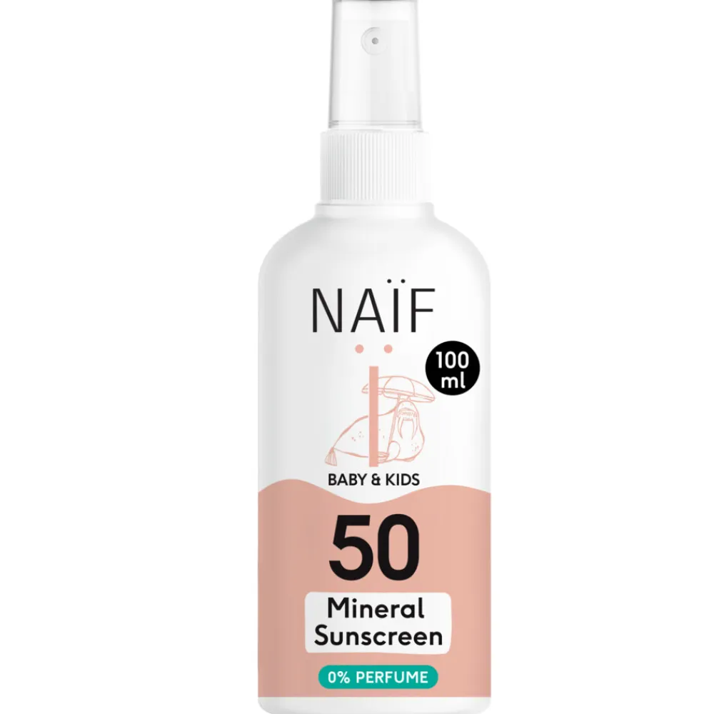 Naif Baby & Kids Minerale Zonnebrand Spray 0% parfum SPF 50 100 ml