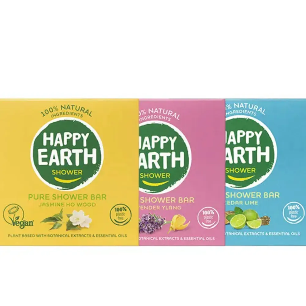 Happy Earth Plasticvrij pakket: 3x shower bars Pakket
