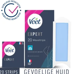 Heren Veet Expert Koude Waxstrips Benen Sensitive 20 stuks