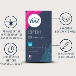 Heren Veet Expert Koude Waxstrips Benen Sensitive 20 stuks