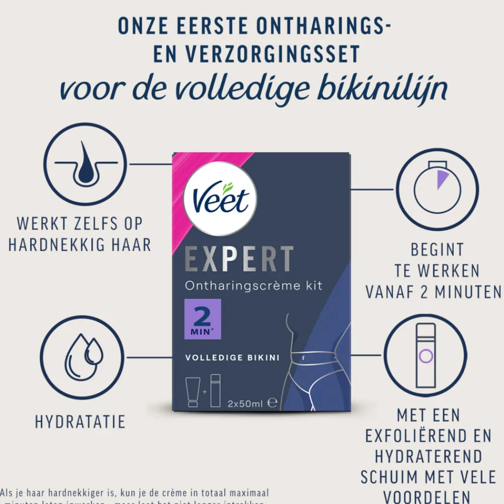 Heren Veet Expert Ontharingscrème Bikini Kit 2 x 50 ml