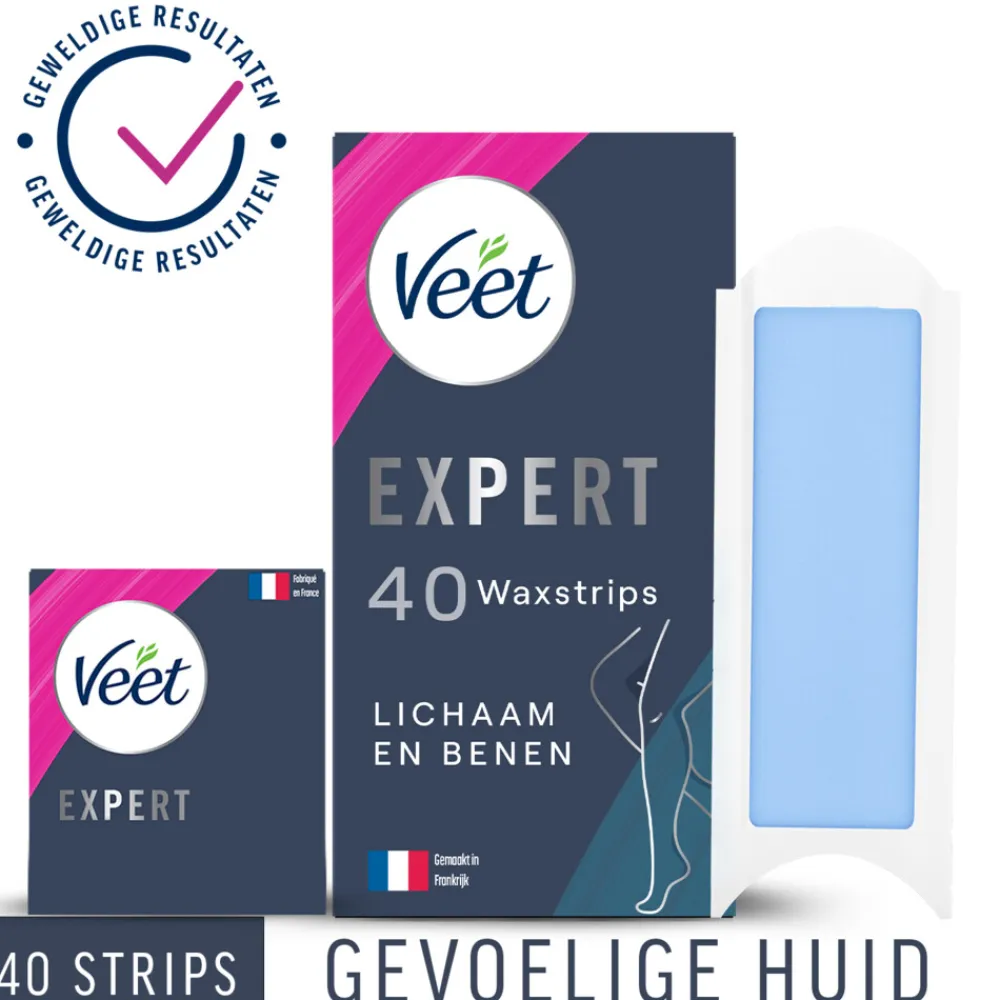 Heren Veet Expert Waxstrips Benen Sensitive 40 stuks