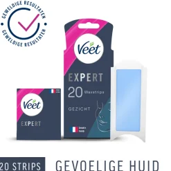 Heren Veet Expert Waxstrips Gezicht Sensitive 20 stuks
