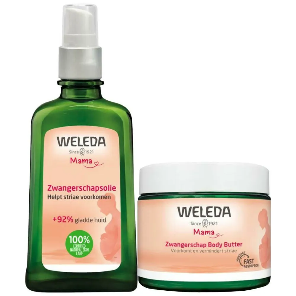 WELEDA Mommy-to-be - Zwangerschapsolie 1 x 100 ml & Zwangerschap Body Butter 1 x 150 ml - Pakket