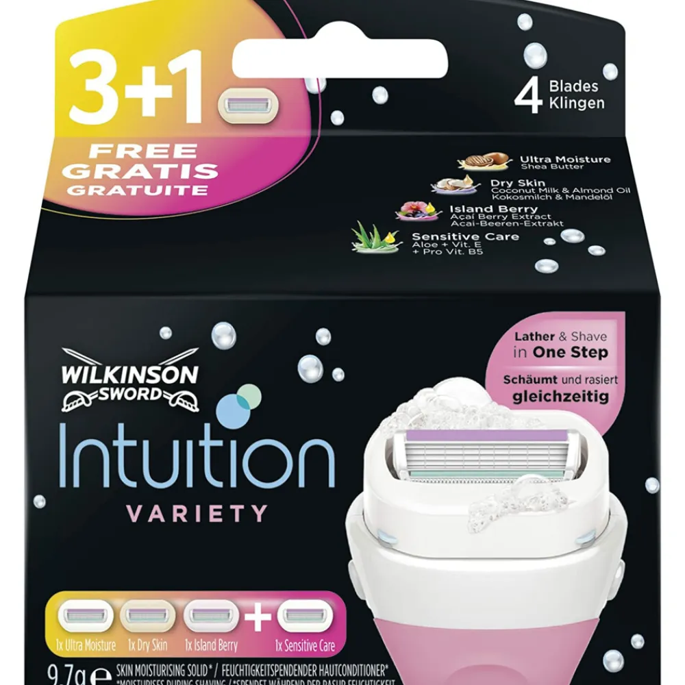 Heren Wilkinson Intuition 2 in 1 Navulmesjes Variety 4 stuks