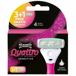 Heren Wilkinson Quattro Sensitive Vrouwen Navulmesjes 4 stuks