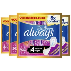 Always 4x Maandverband Platinum Secure Night 56 stuks