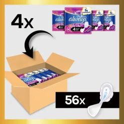 Always 4x Maandverband Platinum Secure Night 56 stuks