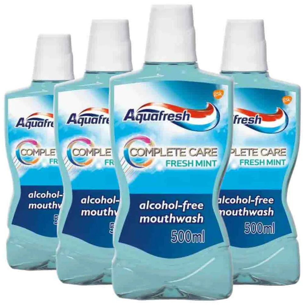 Aquafresh 4x Mondwater Complete Care Fresh Mint 500 ml