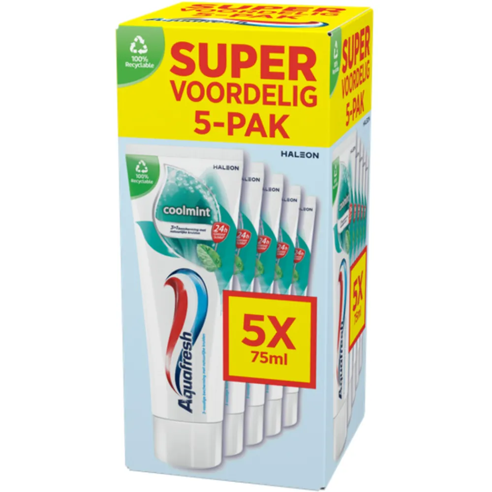 Aquafresh 3x 5-pack Tandpasta Coolmint 5 x 75 ml