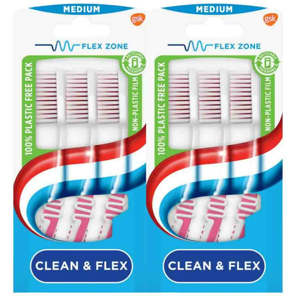Aquafresh 2x Tandenborstel Clean & Flex Hard 3 stuks