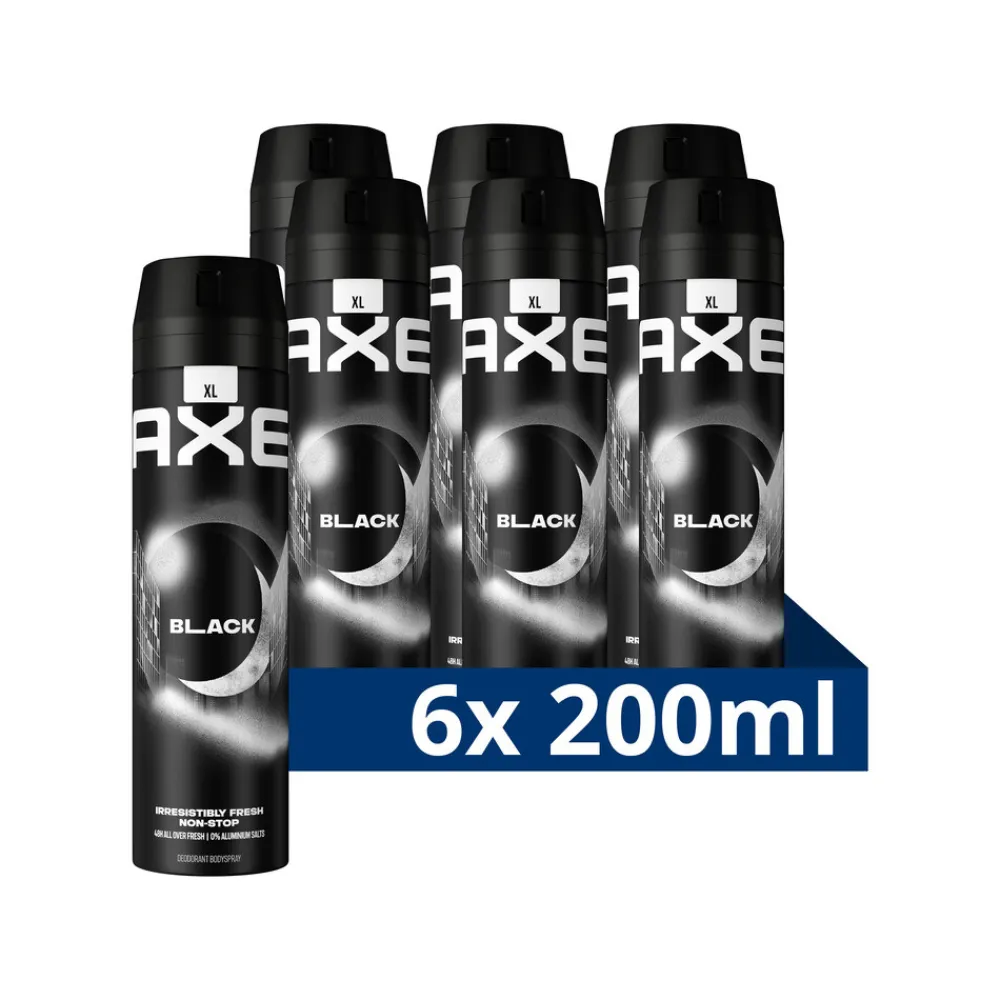 Axe 6x Deodorant Bodyspray Black 200 ml