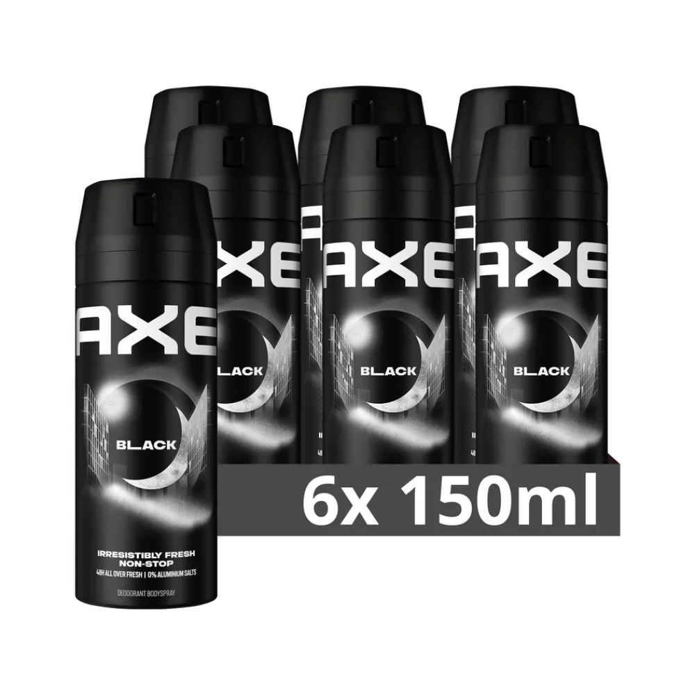 Axe 6x Deodorant Bodyspray Black 150 ml