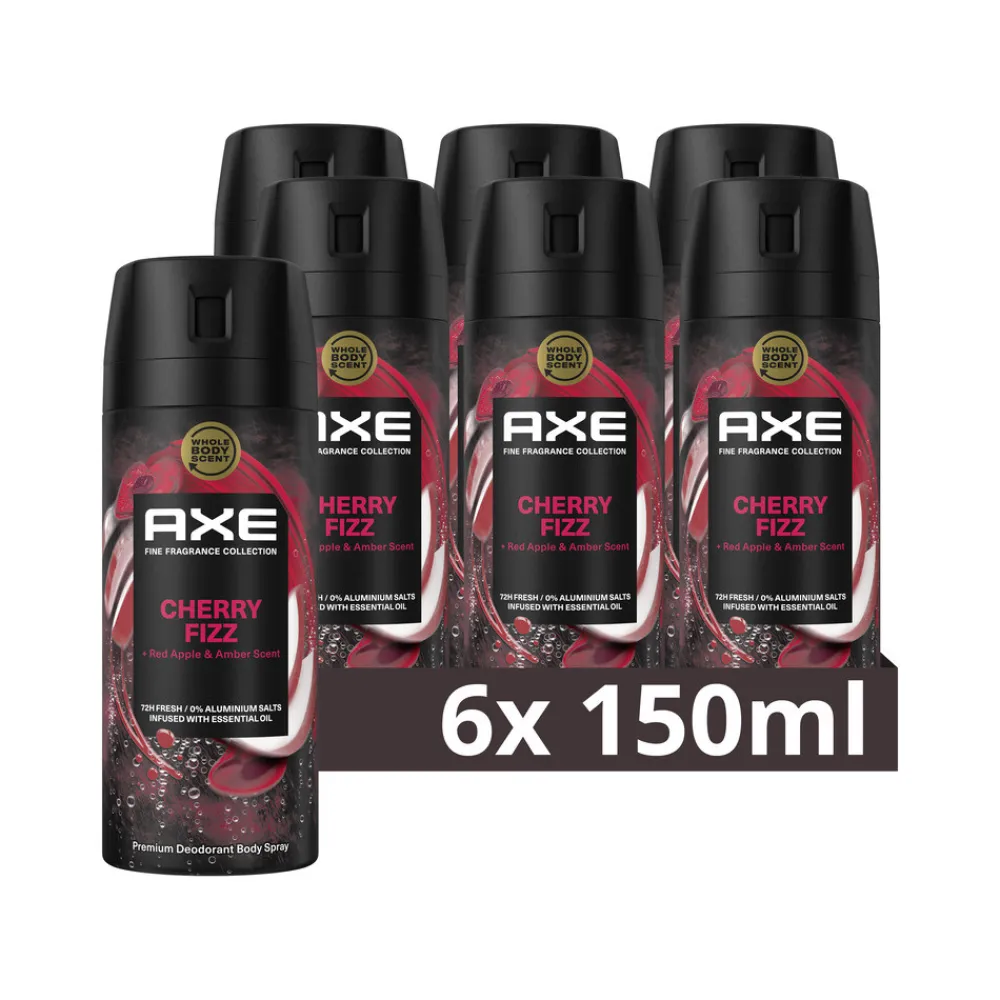 Axe 6x Deodorant Bodyspray Cherry Fizz 150 ml