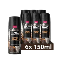 Axe 6x Deodorant Bodyspray Copper Santal 150 ml