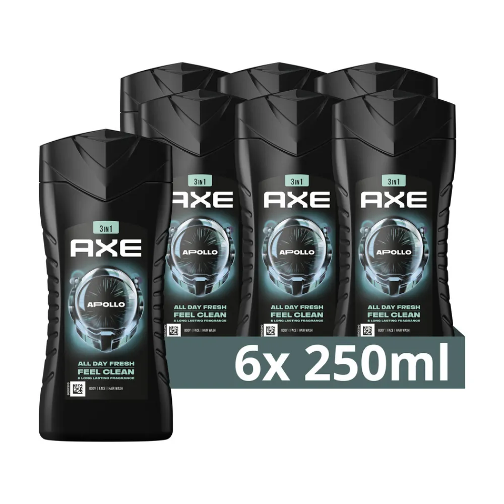 Axe 6x 3-in-1 Douchegel Apollo 250 ml