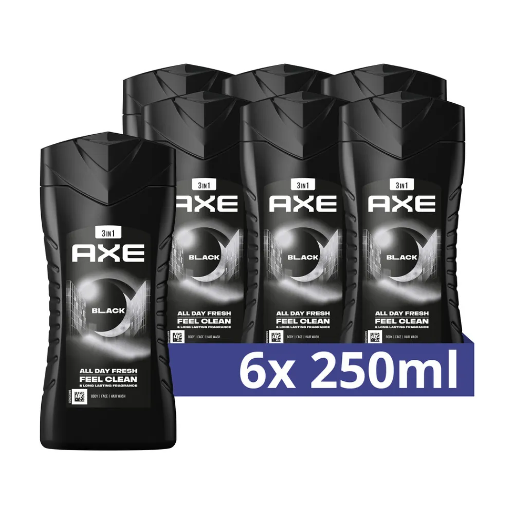 Axe 6x 3-in-1 Douchegel Black 250 ml