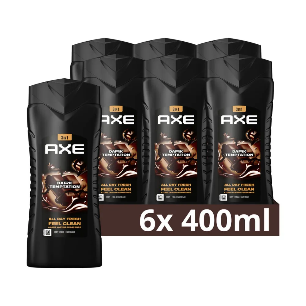 Axe 6x 3-in-1 Douchegel XL Dark Temptation 400 ml