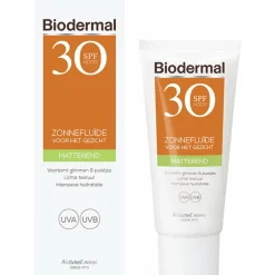 Biodermal 2x Zonnefluïde Gezicht Matterend SPF 30 40 ml