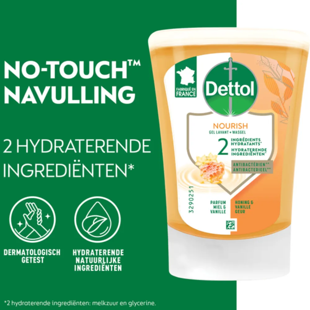 Dettol 3x No-Touch Handzeep Refill Extra Care Honey & Sheabutter 250 ml