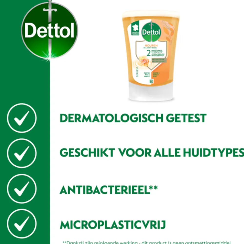 Dettol 3x No-Touch Handzeep Refill Extra Care Honey & Sheabutter 250 ml