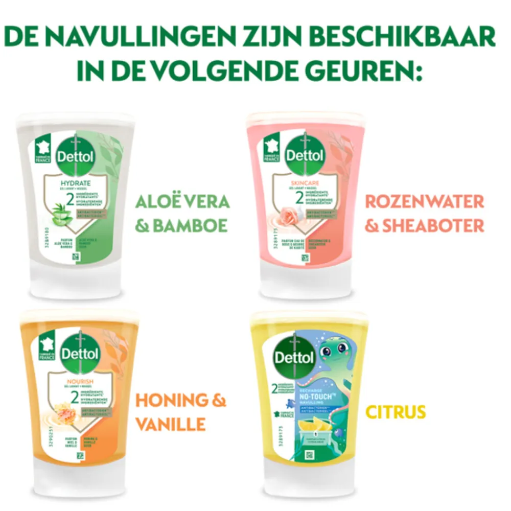 Dettol 3x No-Touch Handzeep Refill Extra Care Honey & Sheabutter 250 ml