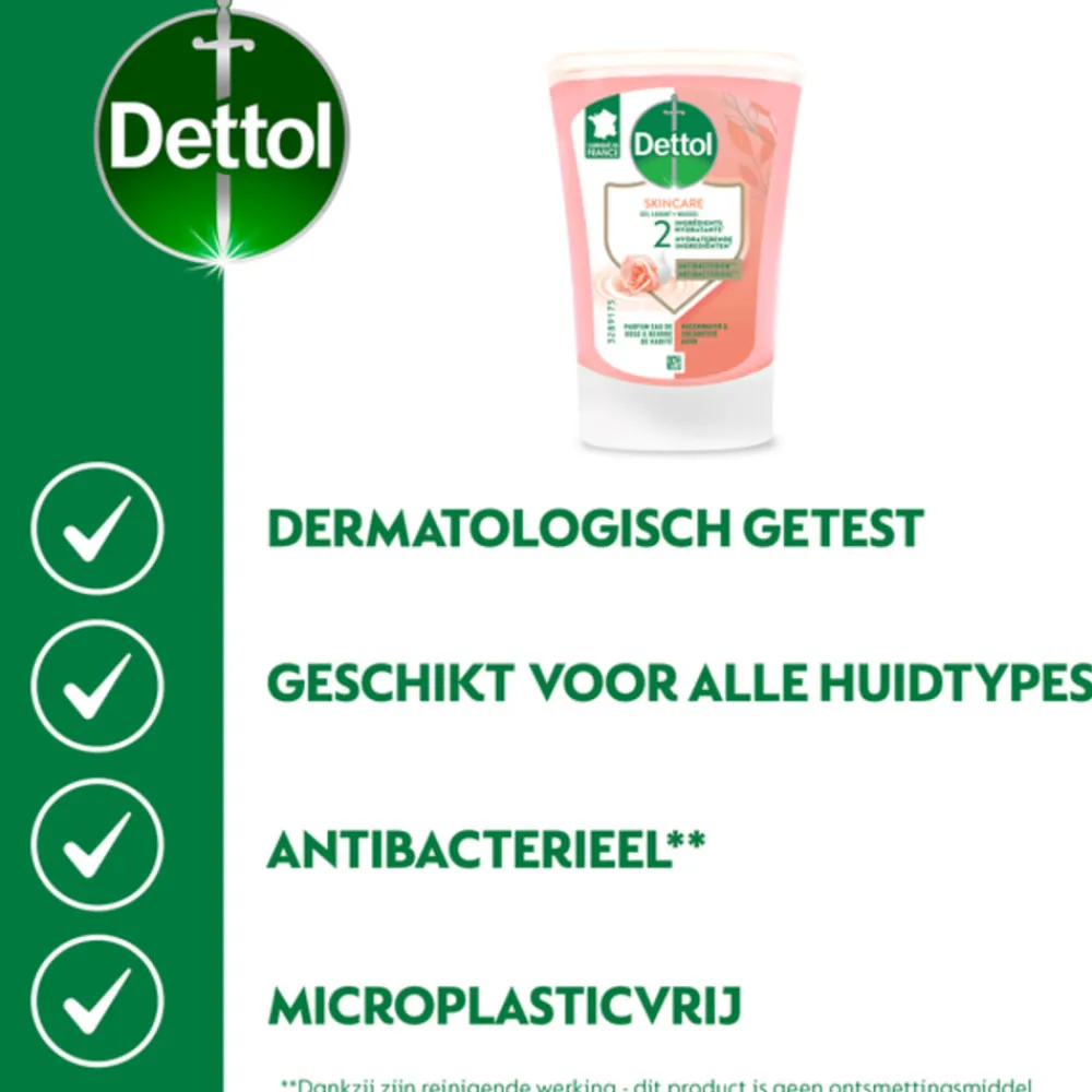 Dettol 5x No Touch Wasgel Navulling Rozenwater & Sheabutter 250 ml