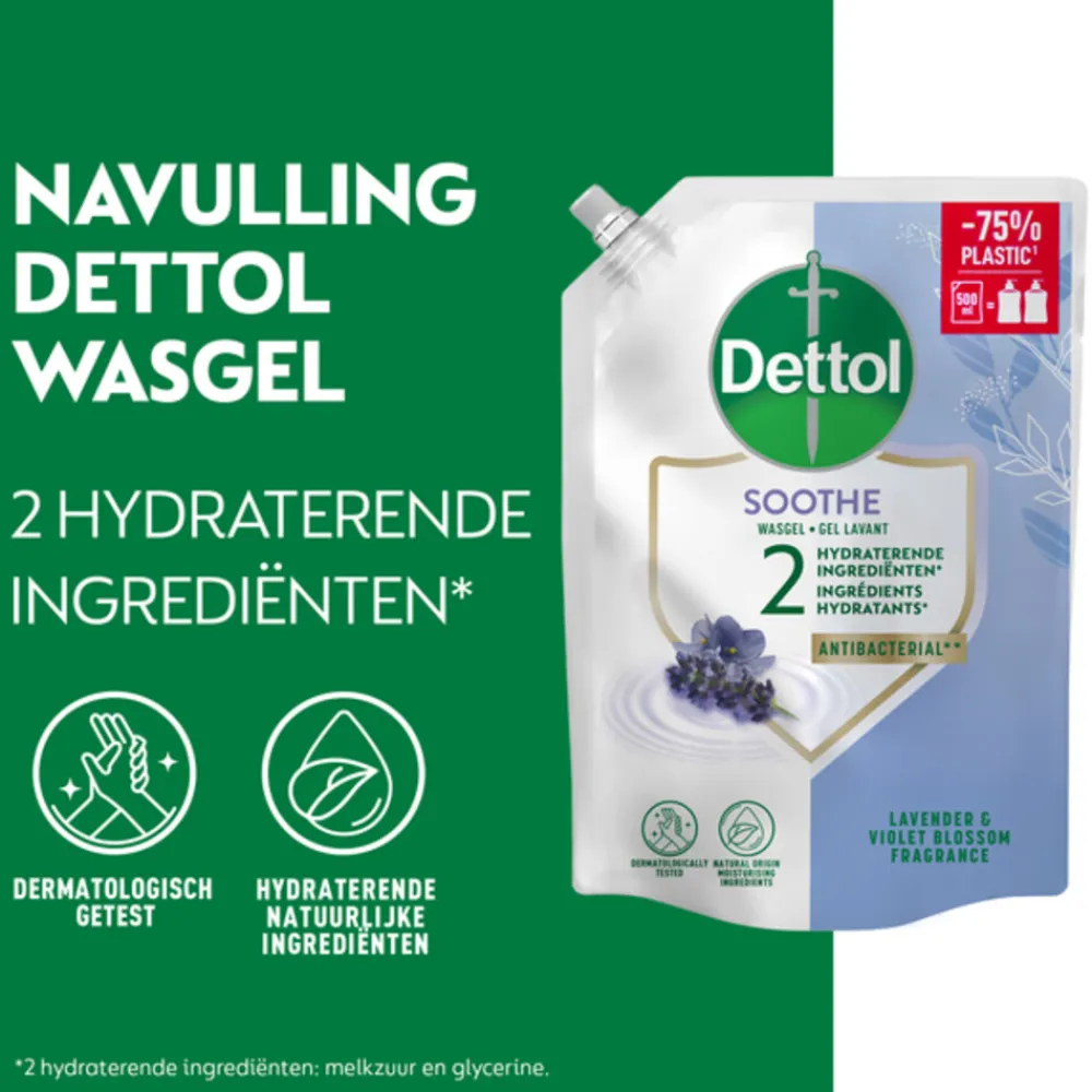Dettol 6x Refill Handzeep Relaxing Lavender 500 ml