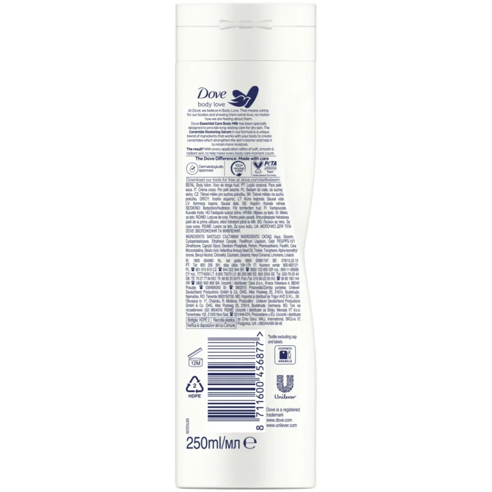Dove 6x Bodylotion Essential Care 250 ml
