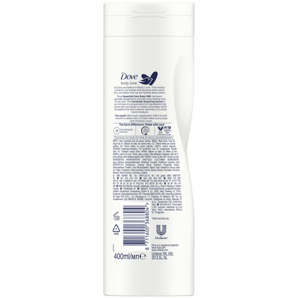 Dove 6x Bodylotion Love Essential Care 400 ml