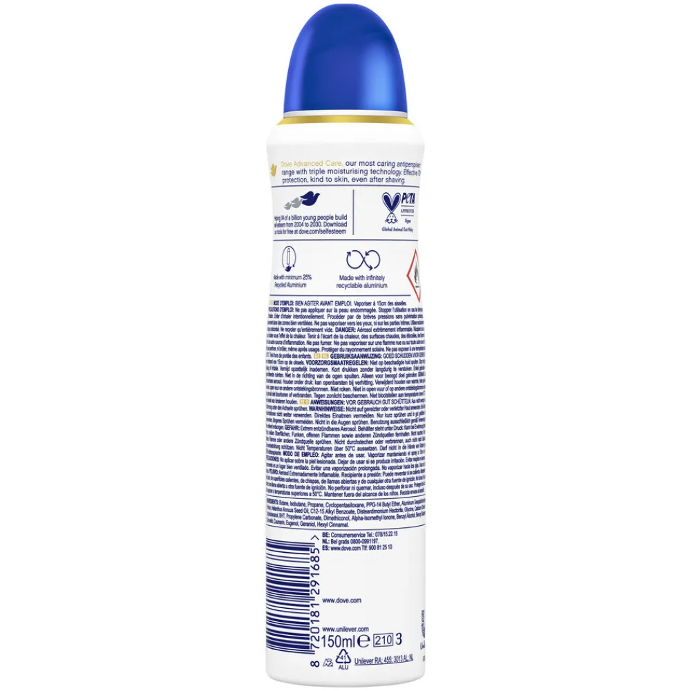 Dove 6x Deodorant Spray Advanced Care Orginal 150 ml