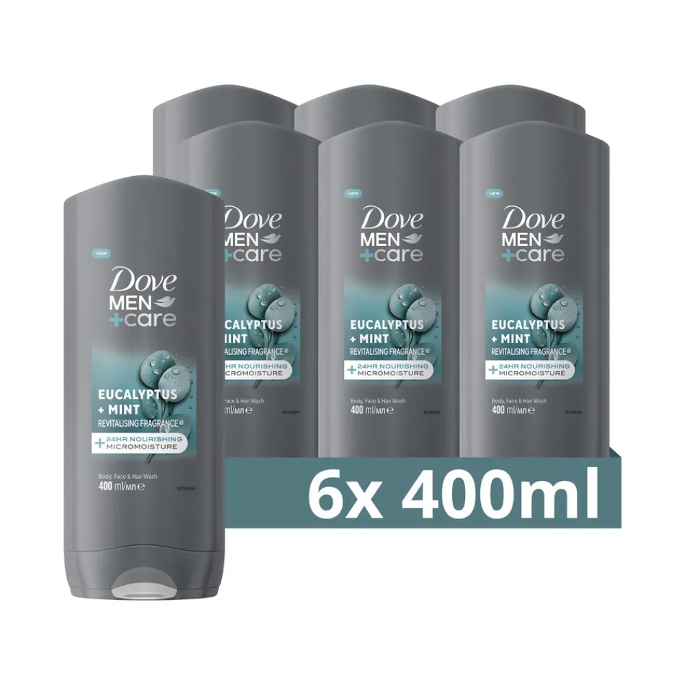 Dove 6x Douchegel Men+ Care Eucalyptus + Mint 400 ml