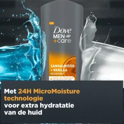 Dove 6x Douchegel Men+ Care Sandalwood & Vanilla 250 ml