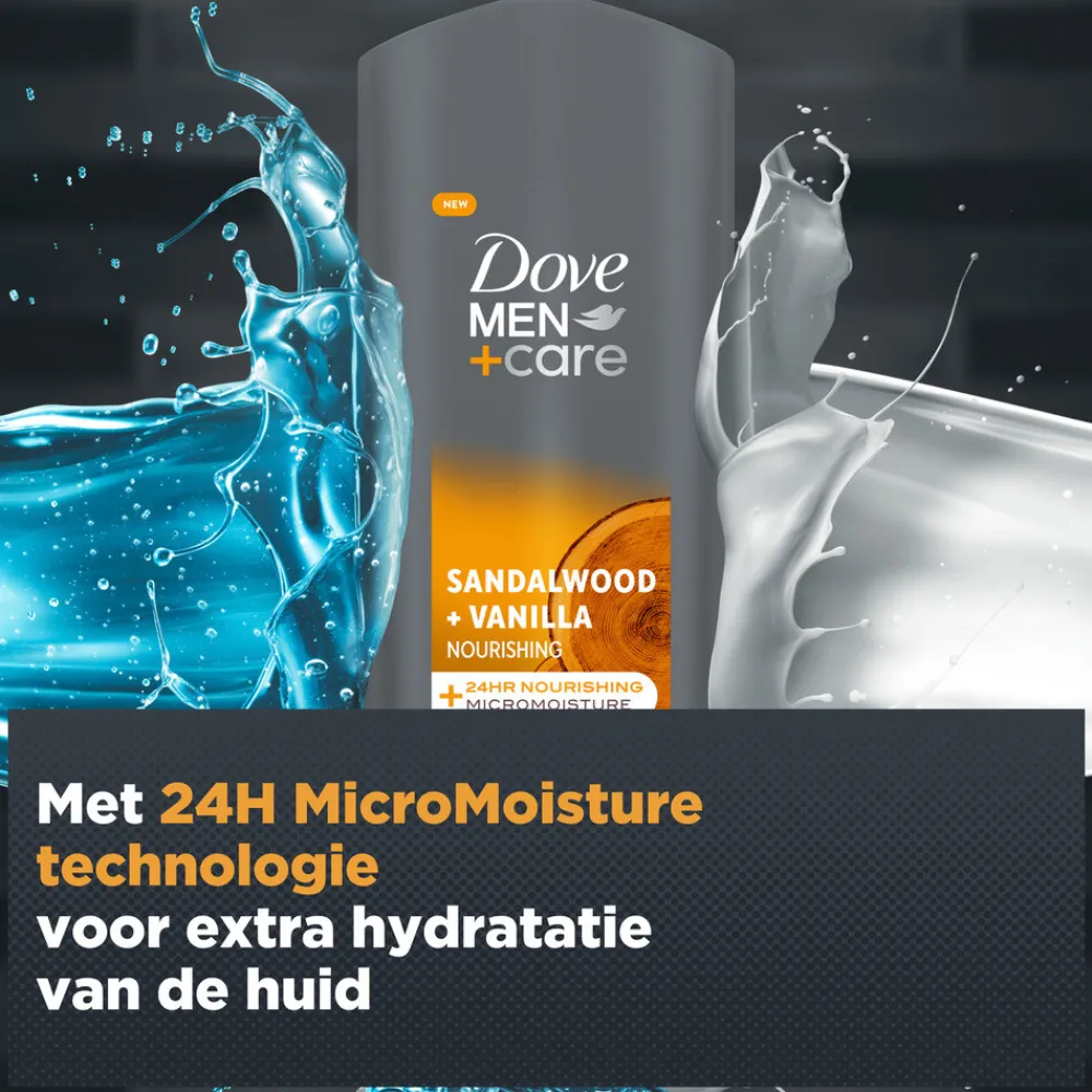 Dove 6x Douchegel Men+ Care Sandalwood & Vanilla 250 ml