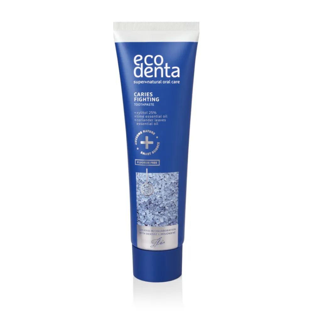 Ecodenta 4x Tandpasta Tegen Caries met Xylitol Koriander & Limoenextract 100 ml