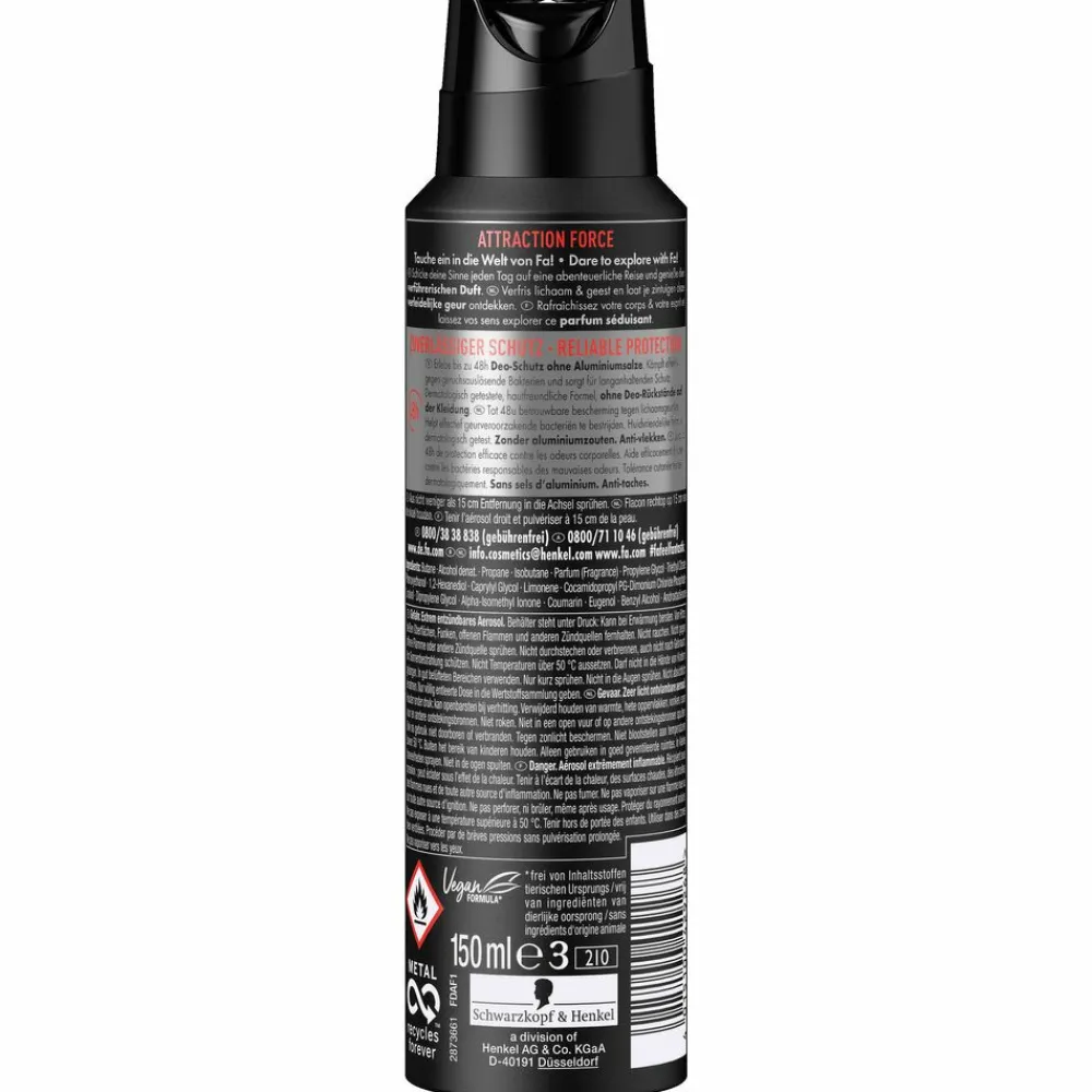 Fa 6x Men Deodorant Spray Attraction Force 150 ml