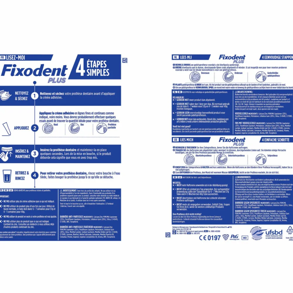 Fixodent 6x Kleefpasta Plus 40 gr