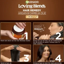 Garnier 6x Loving Blends Argan- en Cameliaolie Haarmasker 340 ml