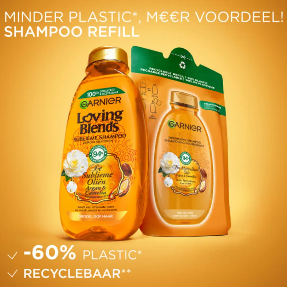 Garnier 6x Loving Blends Argan- en Cameliaolie Shampoo Refill 250 ml